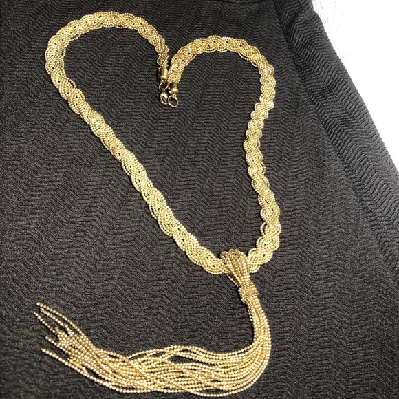 Vintage Art Deco Gold Tone Chain With Tassel - Picture 1 of 8